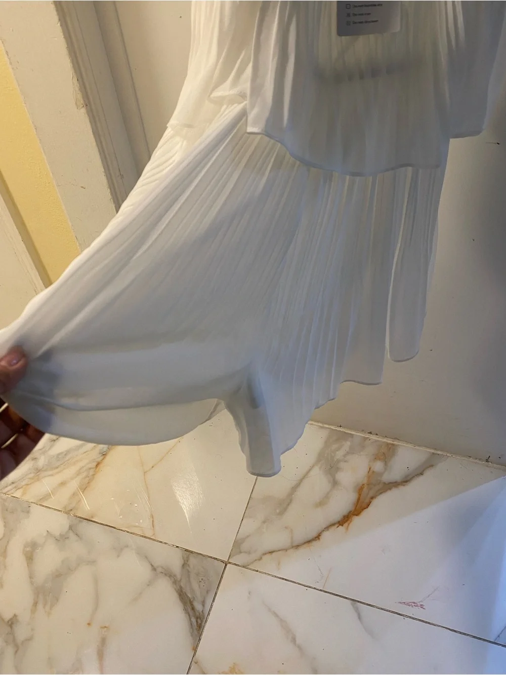 EXLURA White Pleated Strapless Romper - Picture 9 of 11